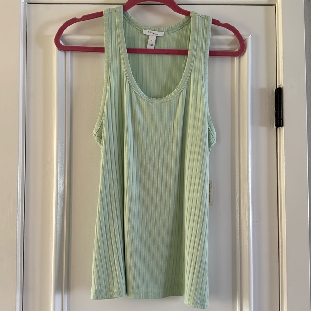 NWT Daily Ritual women’s ribbed tank top mint sage green size medium